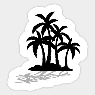 Minimal Black Palm Tree Design Sticker